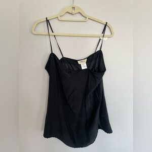 Isabel Marant Black Silk Top with Lace Detail